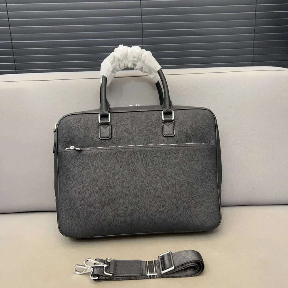 High End Mens Briefcase - Genuine Cowhide Leather Laptop Bag, Classic Crossbody Messenger Bag for Professional Use