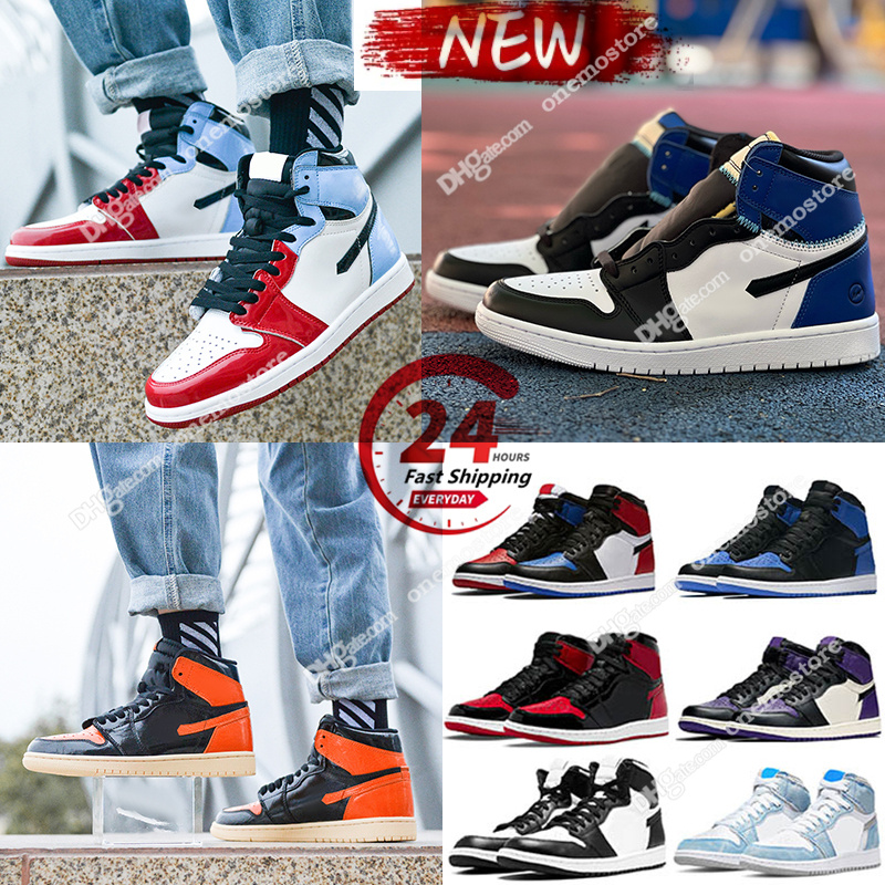 J1 man 1s Basketball Shoes Men Women Sneakers Black White University Blue Space Jam Lucky Green Mocha Runner Shoe Mens Womens Outdoor Trainers-image-939158308