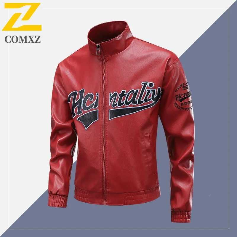 Mens Hiphop Jacket PU Leather American Style Coat Loose Fit Spring Waterproof Windproof Streetwear Tactical trench coat X250925