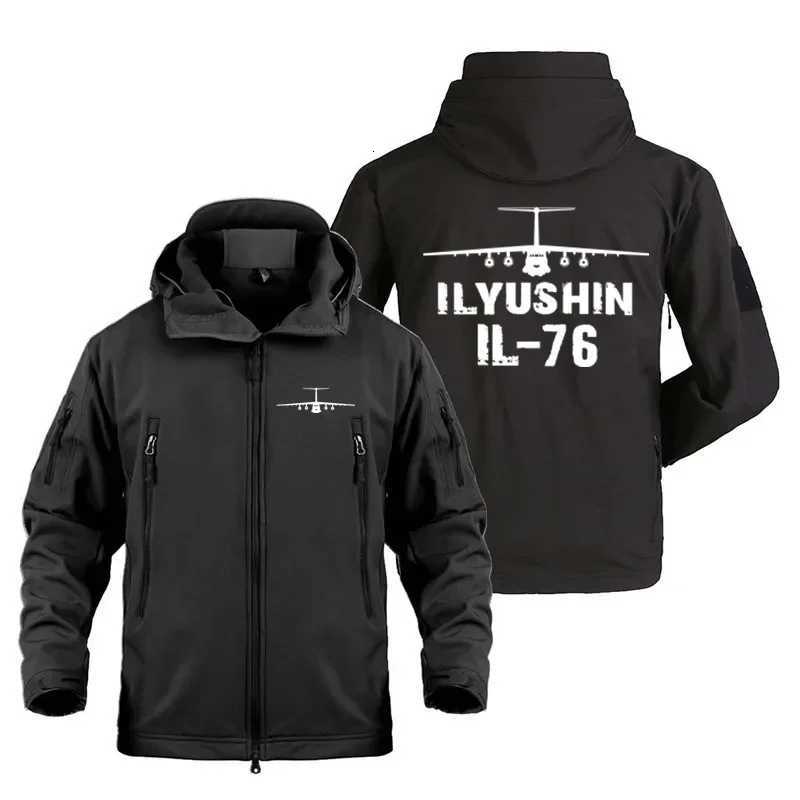 ILYUSHIN IL76 Aircraft Aviation Flight Pilots Outdoor Military Tactical Shark Skin Man Coats Fleece Warm SoftShell Jackets X250925