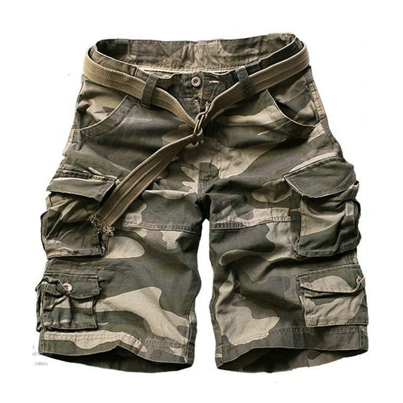 Men's Shorts Summer Fashion Military Cargo Shorts Men High Quality Cotton Casual Mens Shorts Multi-pocket Free Belt 230518