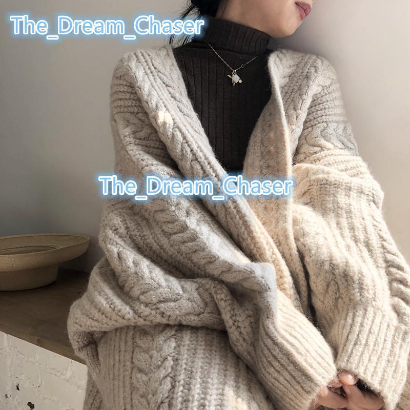 2025 Fall Women Fashion Thick Vintage Crochet Cardigan Winter Cashmere Long Women Knit Cardigan Women Clothing