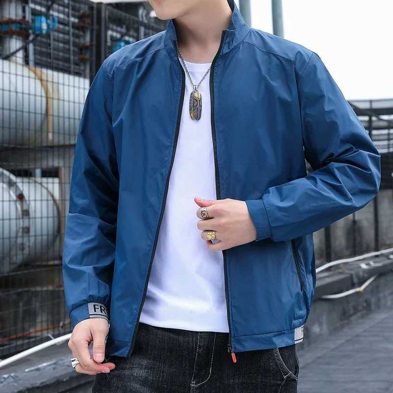 Lightweight Jacket Men Fashion Clothing Thin Slim Casual Jacket Men Streetwear Korean Fashion Coat Stand Collar Bomber Jacket X250925