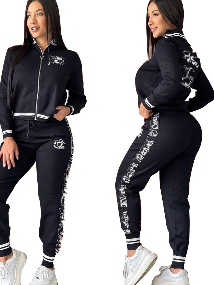 Designer Jackets and Pant For Womens Tracksuits Autumn Winter Sports Thicken Sweatsuit Ladies Two Piece Outfits Letter Printed trend Jogging Suits