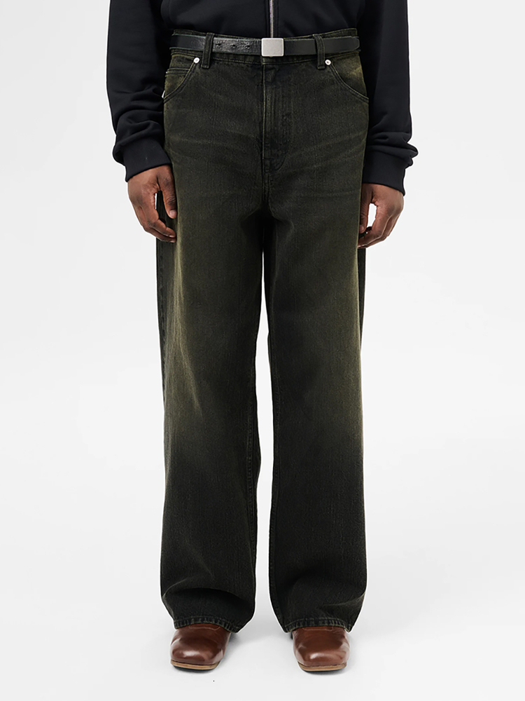 Men's Jeans Our Legacy 25ss Vast Cut Black Yarn Twill Jeans Casual Loose Washed Distressed Long Pants