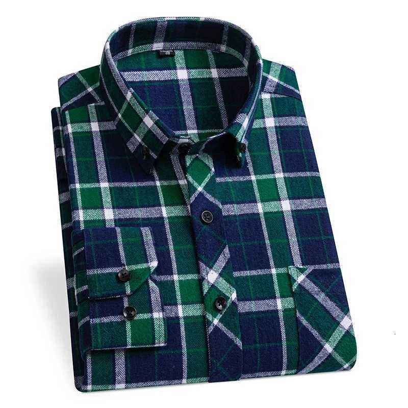 High quality Mens flannel 100 cotton Long plaid shirt for spring autumn travel home leisure comfort large size S4XL 5XL6XL X250925