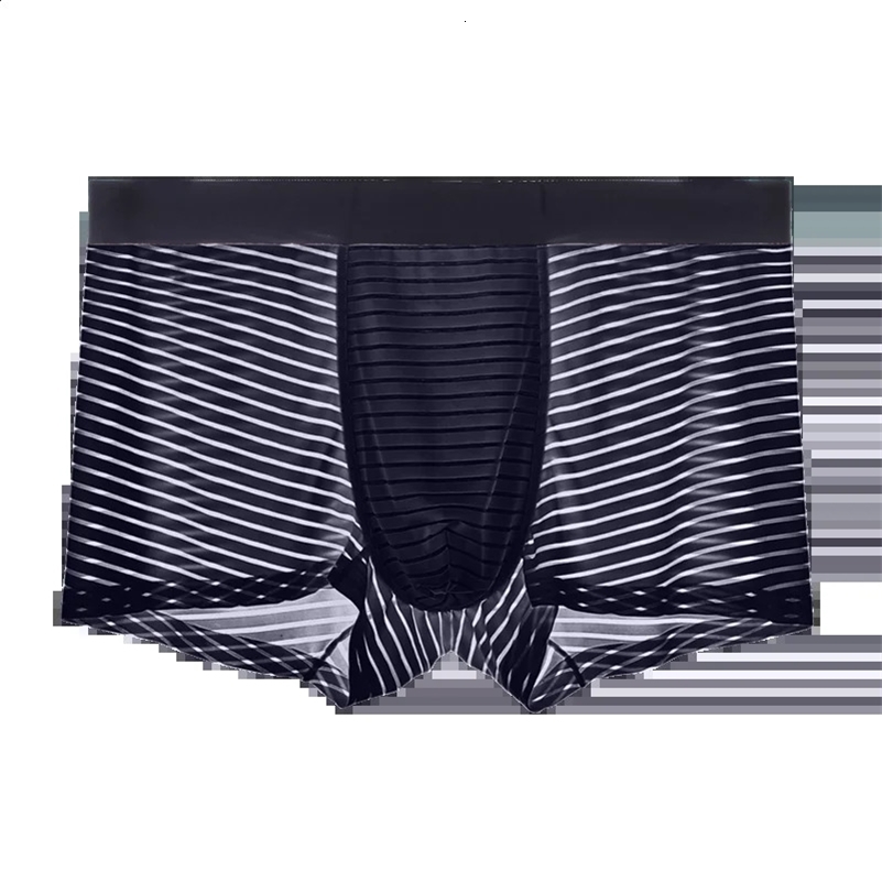 Ice silk mens underwear ultrathin seamless breathable boxer shorts summer y250420Z