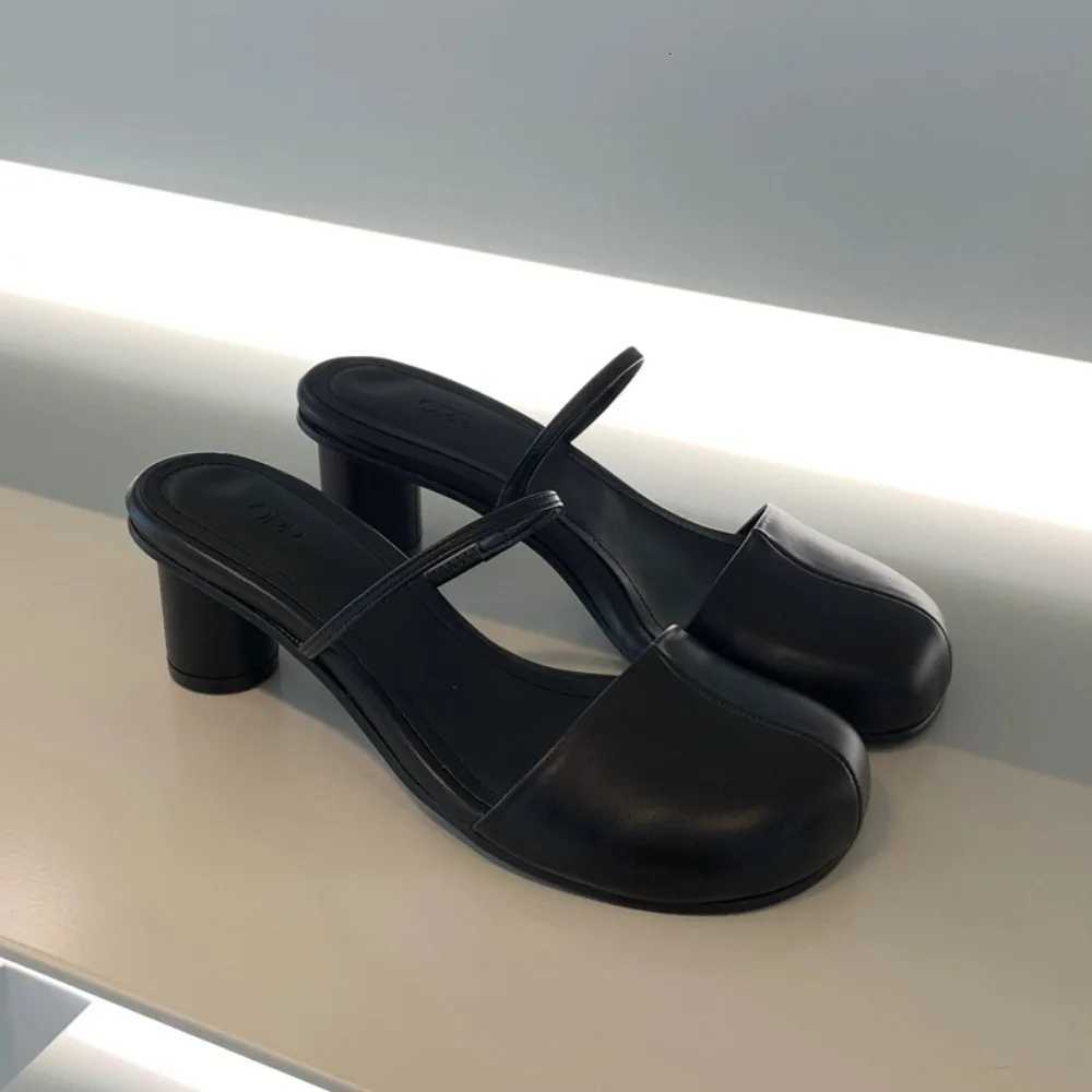 Round Head Women Slippers High Heels Sandals Woman Shoes Mules Summer 2025 Designer New Dress Pumps Brand Plus Size Slides MujerXJ250925
