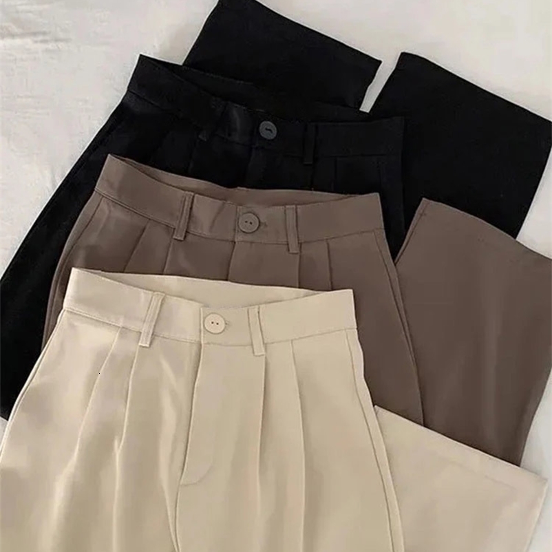 Women's Pants Capris Yitimoky Spring Summer Pants Women Casual High Waist Korean Fashion Office Ladies Elegant Black Straight Suit Trousers 230