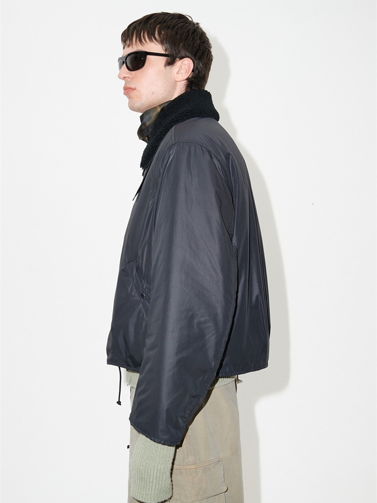 Men's Jackets Our Legacy Lapel Fleece Jacket Casual Loose Fleece Autumn Winter Cotton Coat Versatile Trench Coat for Men and Women