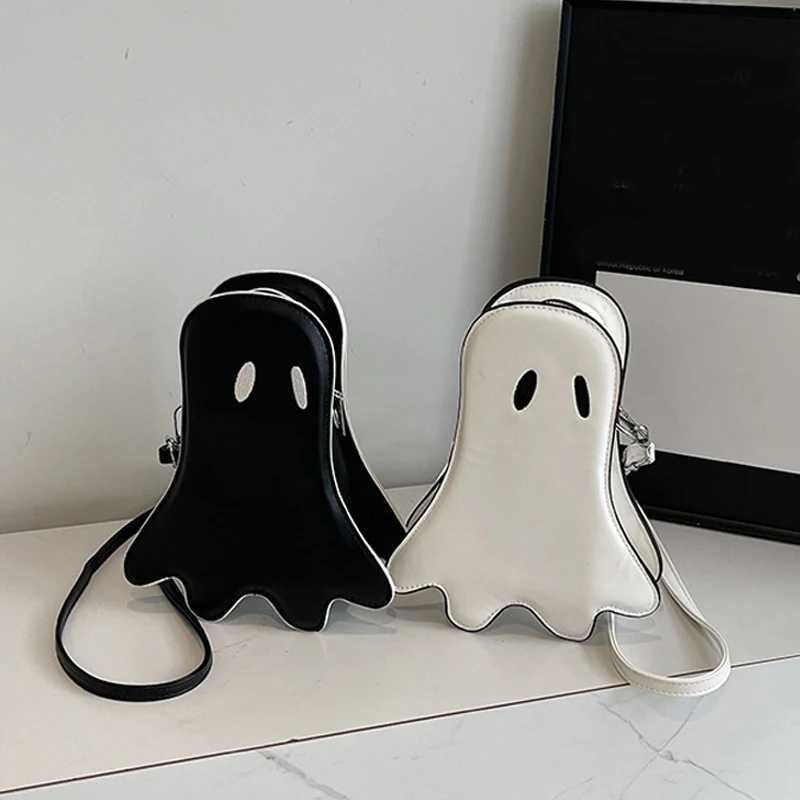Vintage Ghost Crossbody Bag PU Leather Casual Solid Color Soft Shoulder Bags Pures And Handbags For Girls Halloween Z250925
