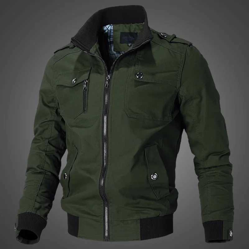 Mens Plus Size Jacket Korean Style Slim Fit Workwear Military Cotton Jacket Casual Spring Fashion Trendy Coat Oversized Streetwe X250925