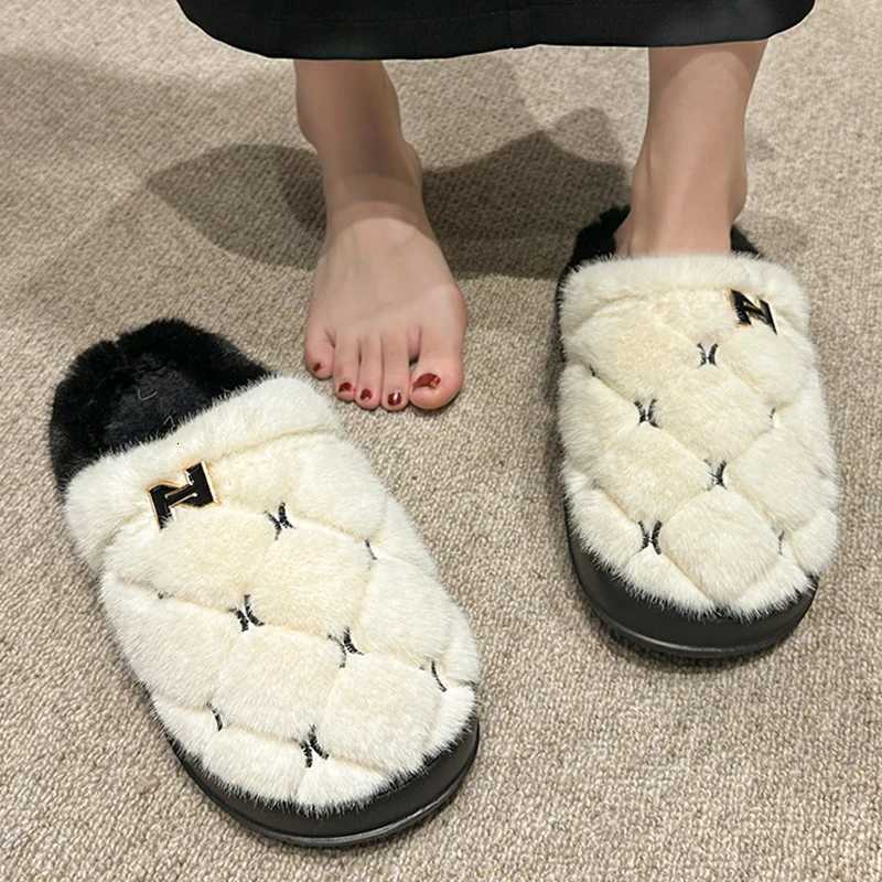 Soft Eva Furry Indoor Slippers Women 2025 Winter Warm Fluffy Fur Thick Bottom Slippers N Slip Womans Cott Home SlidesXJ250925
