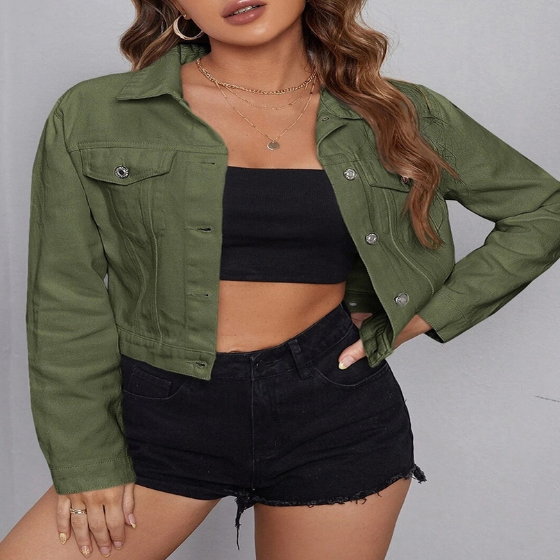 Womens Jackets Spring Autumn Women Slim Fit Denim Short Jacket Streetwear Female Single Breasted Lapel Jeans Coat Outwear 230726