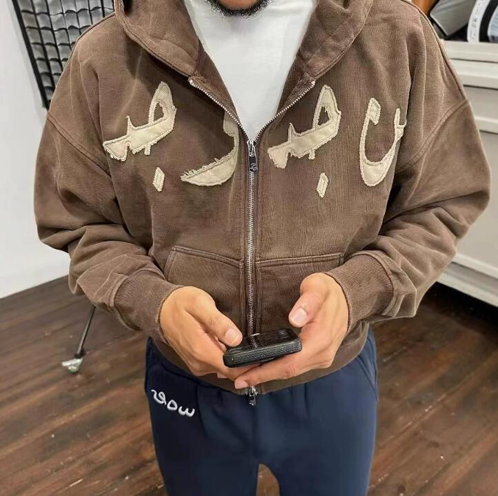 Y2K rétro rétro gothique gothique labique à sweat à capuche lâche pour hommes high punk harajuku n veste sportive extérieure décontractée INS 241