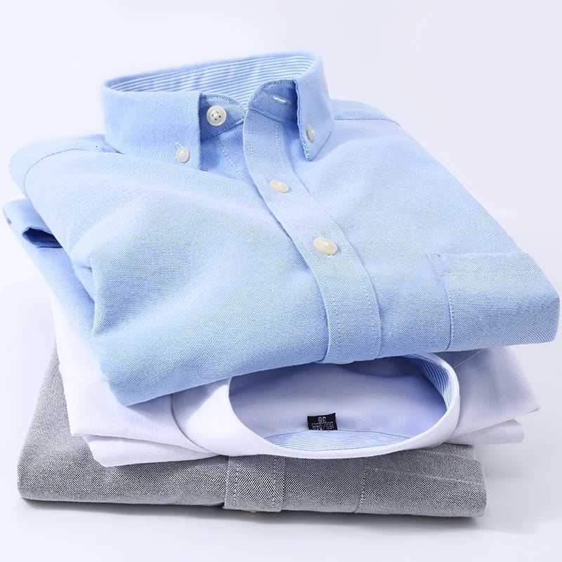Mens long sleeve shirt Oxford woven casual nonironing spring summer autumn slim top comfortable trend fashion with white shirt X250925