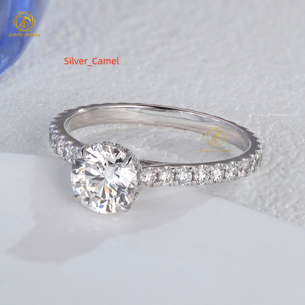 IGI Custom Classic Lab Diamond Ring Round Cut D VS1 Women Rings 14K Engagement Wedding Lab Grown Diamond Ring