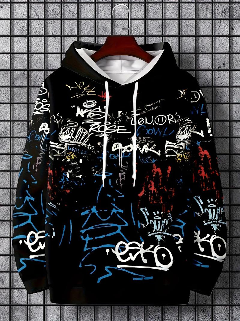 Men's Hoodies The Sweatshirt For Spring And Autumn 2025 Features A Casual Fashionable Soft 3D Graffiti Print