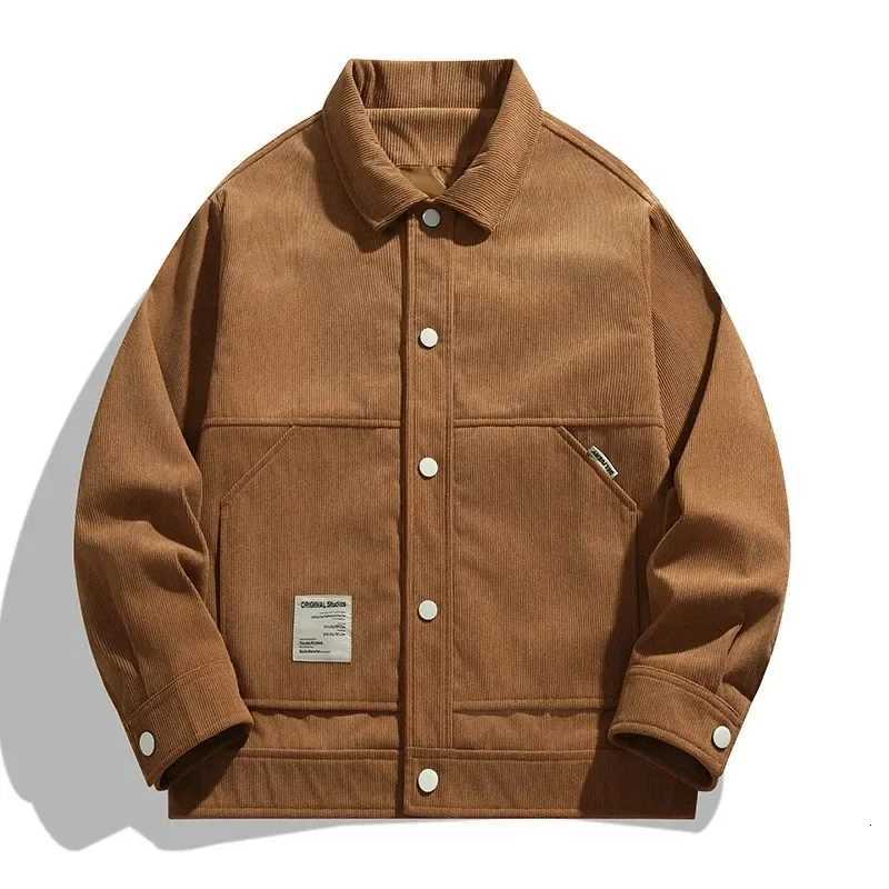 2025 New Mens Corduroy Jacket Spring Autumn Outwear Men Lapel Coat Simple Causal Comfy Tops Korean Breathable Loose Cardigan X250925