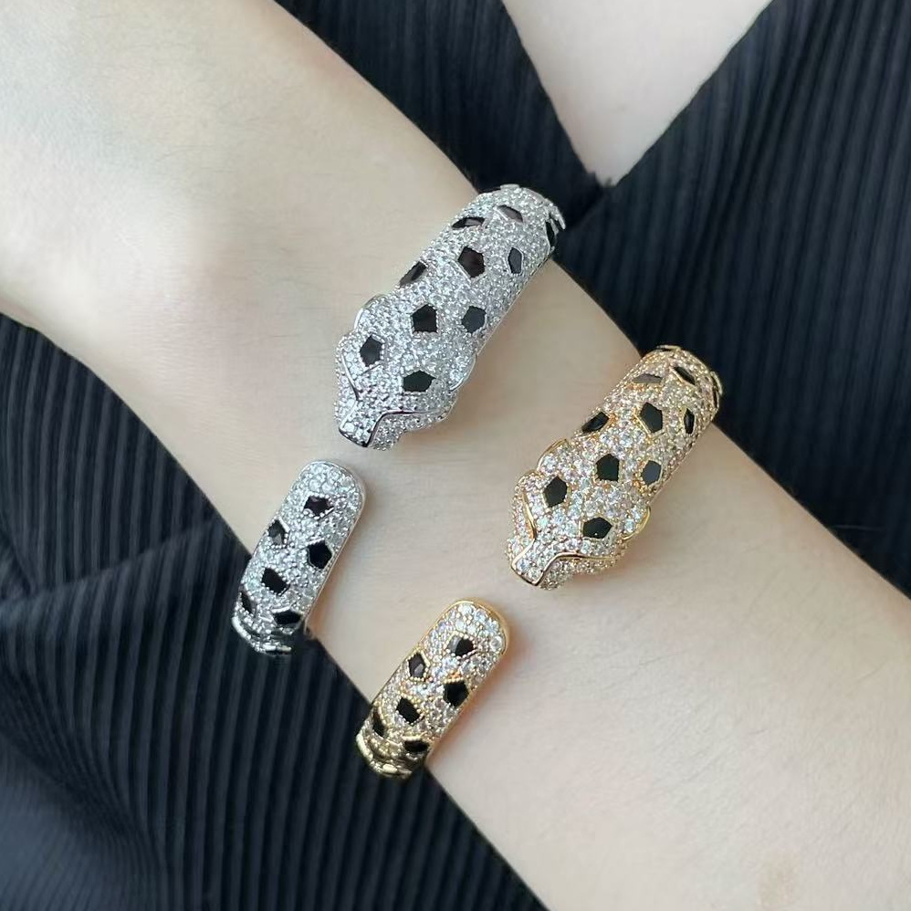 ADITA TOP quality panthere bangle Never fade for woman Cheetah rose gold Bracelet designer with diamonds Gold plated designer with box 033
