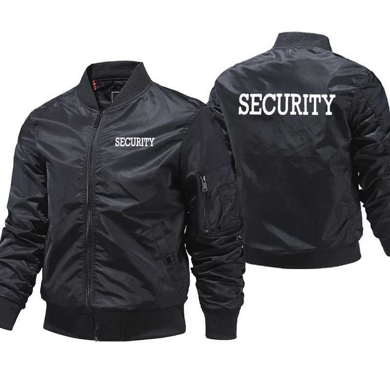 SECURITY Print Design Bomber Jacket Men Autumn Winter Thick Windproof Warm Jacket Military Jacket Air Pilot Jacket For Men X250925