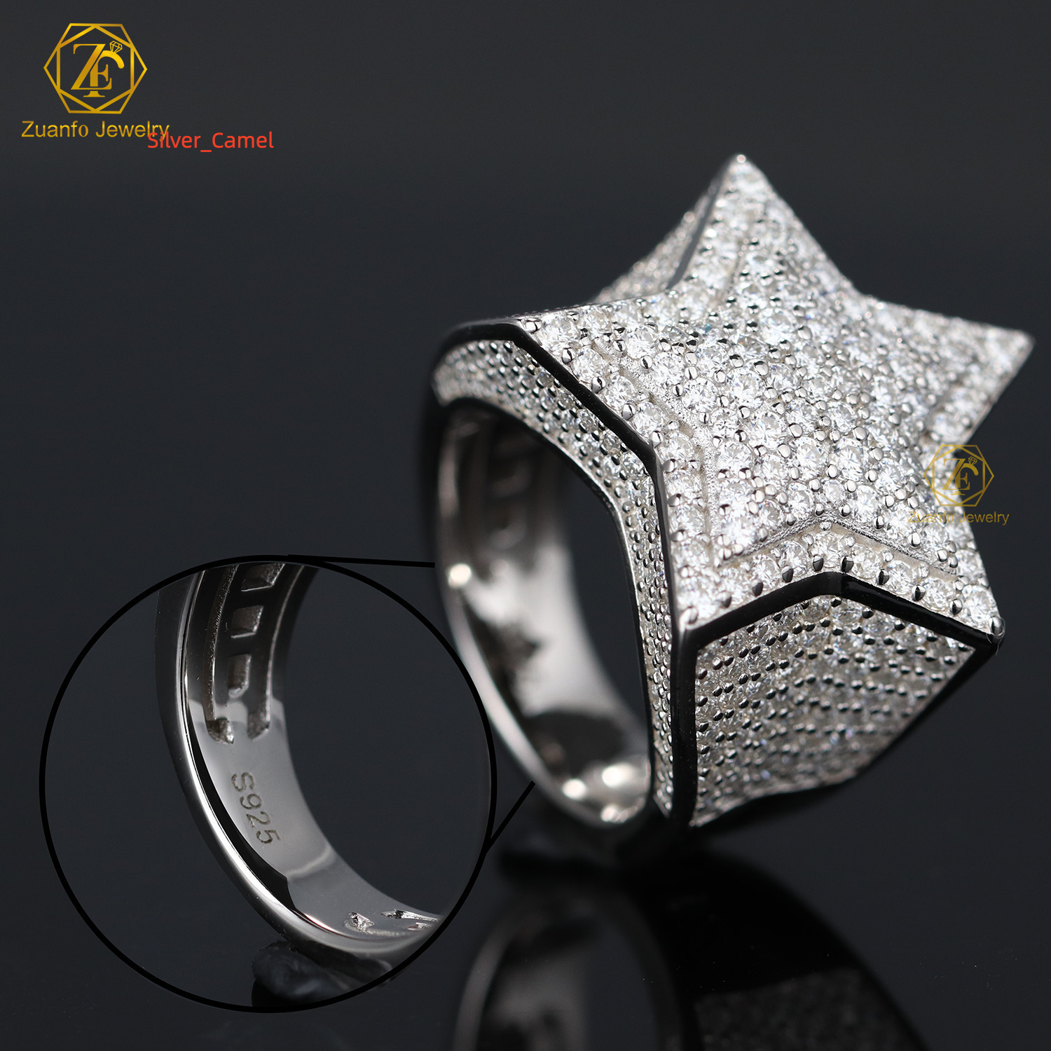 Lab Grown Diamond Style Cuban Link Ring 10K 14K 18K Gold Fashion Jewelry Rings Engagement Wedding Ring for Men