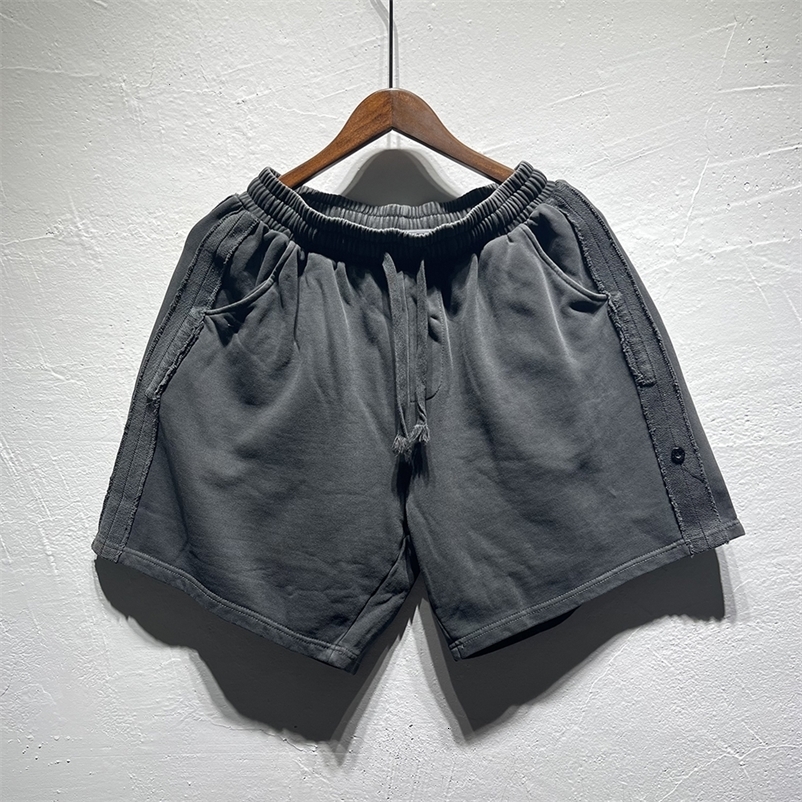 Men's Shorts High Quality Washed Faded Black Shorts Men Women Side Compass Patch Embroidery Cotton Casual Shorts Men 230503