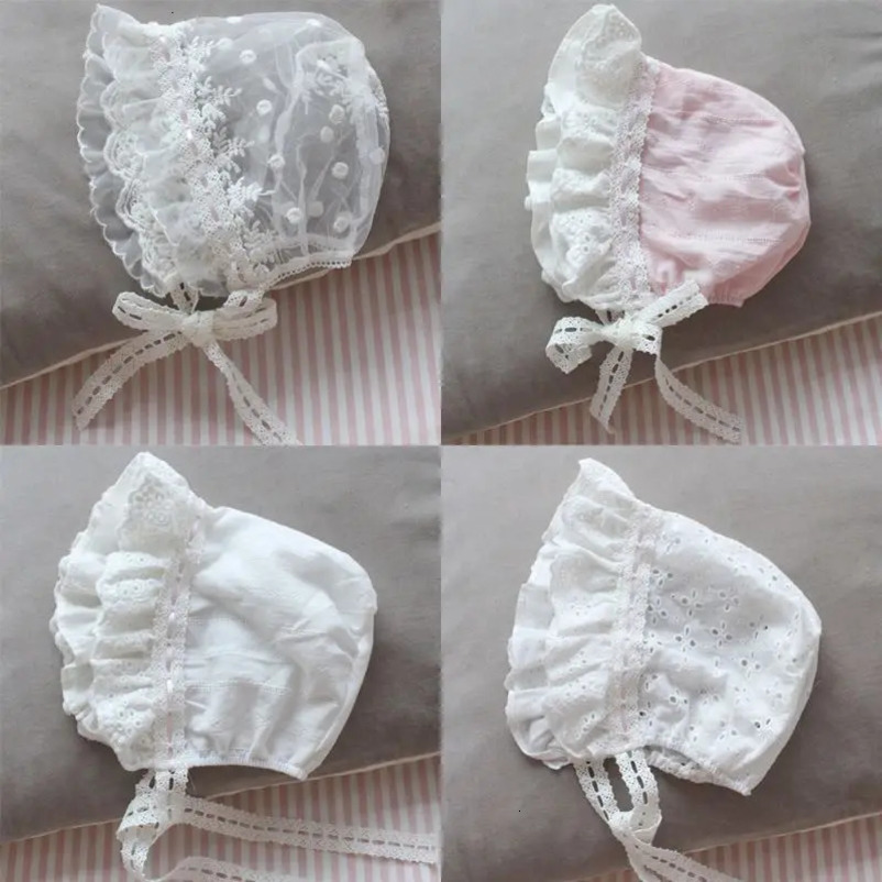 Cotton Flower Ruffle Baby Hat Princess Summer born Baby Girl Bonnet Cap Solid Color Breathable Infant Sun-proof Hat 250422
