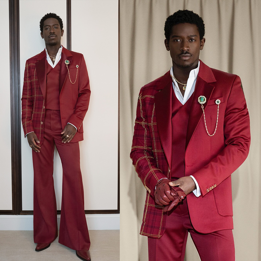 Unique Men's Suit Notched Lapel Tailor-Made 2 Pieces Set Jacket Plaid Blazer Check Two-Button Evening Prom Party Customized Coat Pants Plus Siz