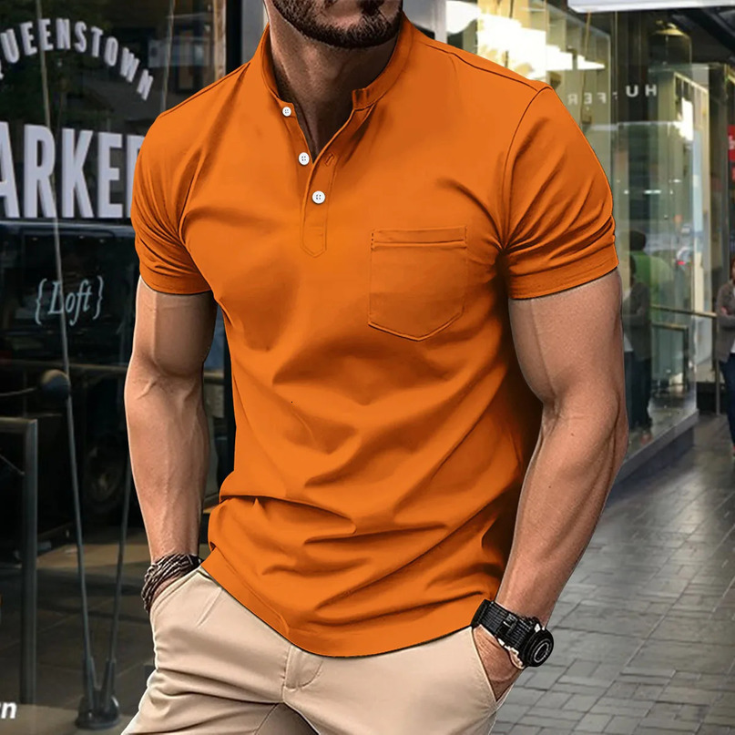 mens polo shirt industry summer casual short sleeve QQT loose comfortable clothing fashion 240415