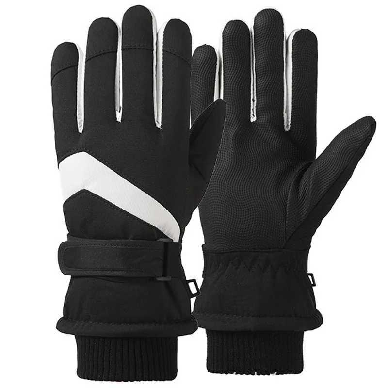 Winter Snowboard Ski Gloves Men PU Leather Nonslip Touch Screen Waterproof Motorcycle Cycling Fleece Warm Snow Sports Gloves Z250925