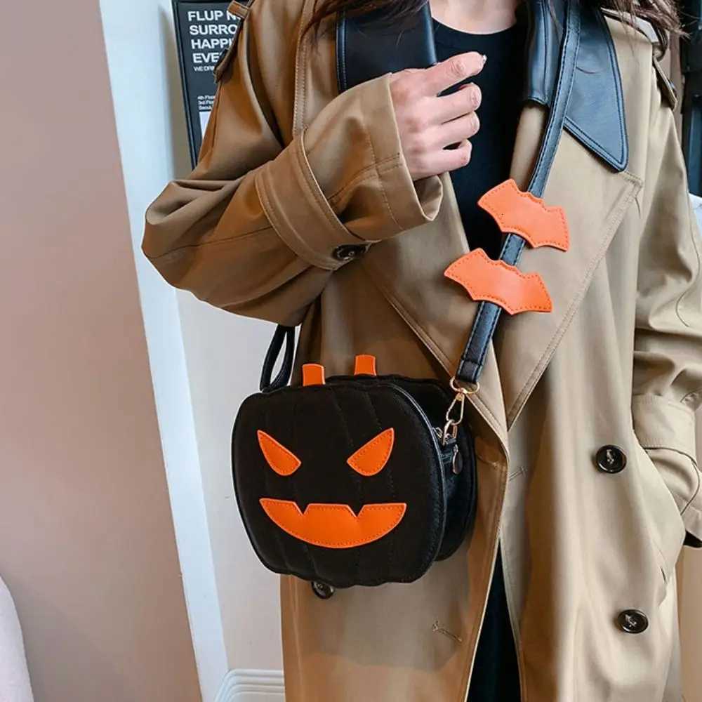 Phone Bag PU Leather Halloween Pumpkin Bag Funny Large Capacity Pumpkin Shoulder Bag Bat Square Crossbody Bag Party Z250925