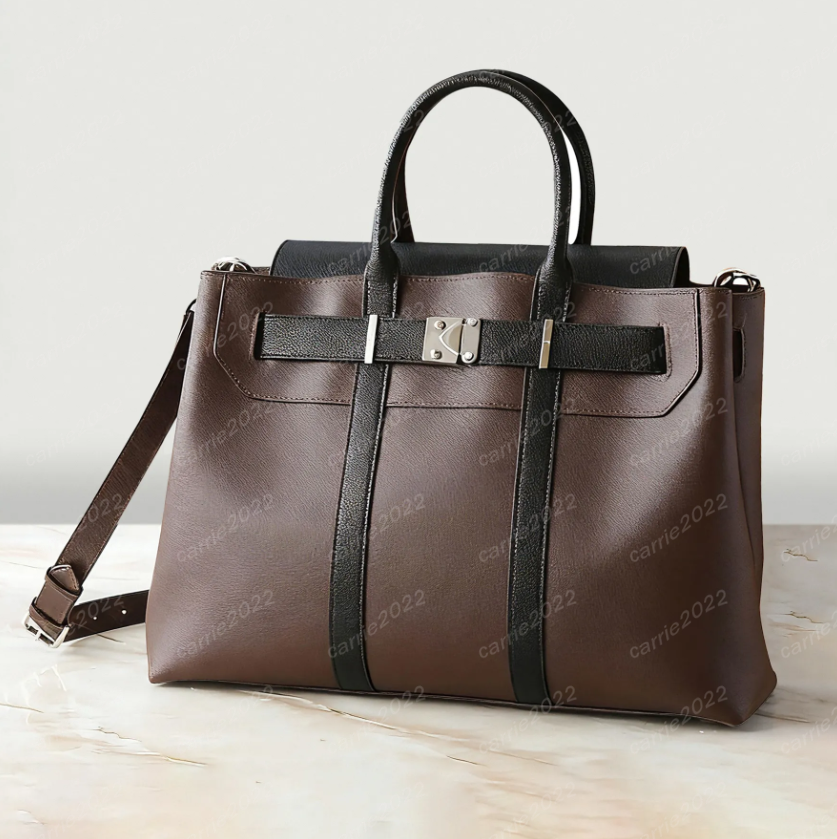 Mens Fashion Business office computer bag Designer Luxury Briefcase Laptop bag Crossbody traveling shoulder bag George Tote Black Designer briefcase
