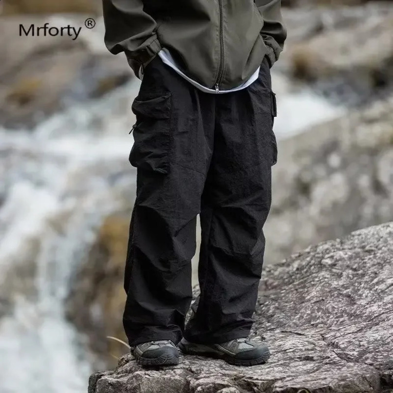 Mens autumn cargo pants outdoor functional climbing Trouser waterproof American umbrella casual 240816