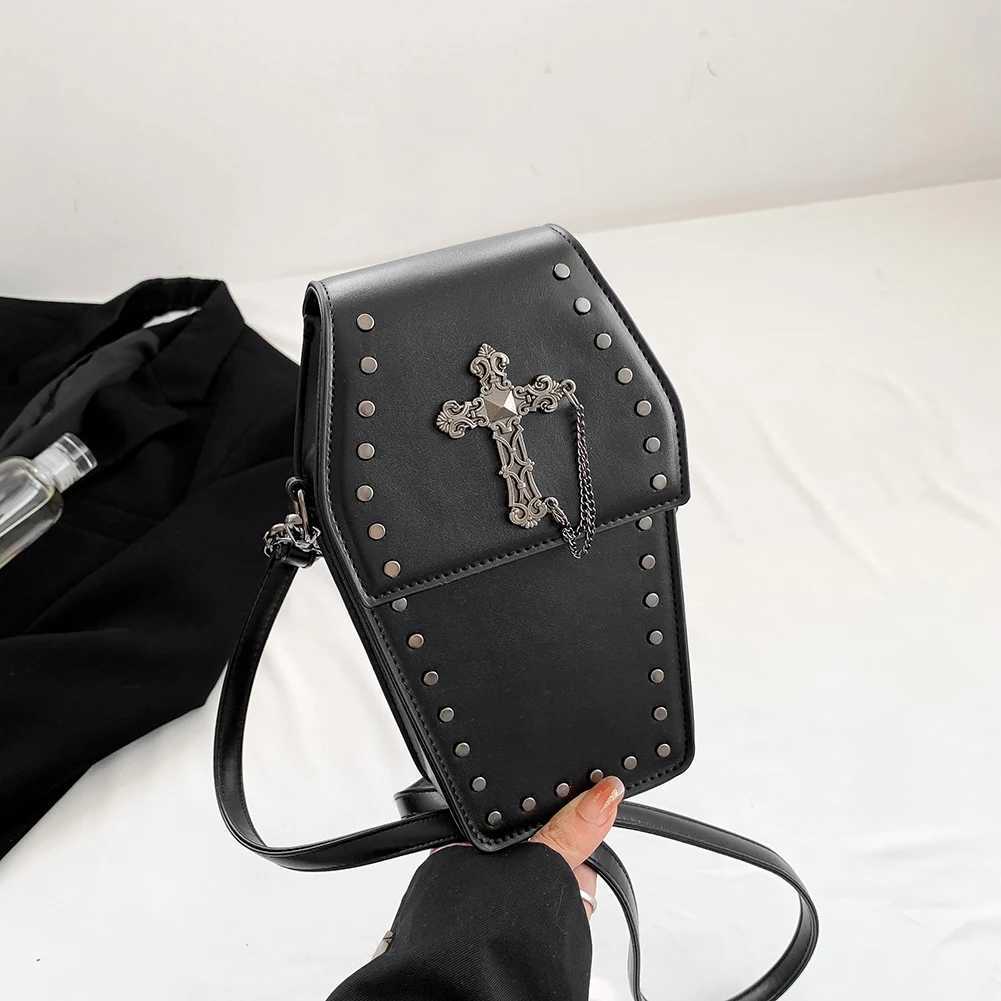 Halloween Gothic Crossbody Bag Gift for Women Coffin Shoulder Bag Purse Cartoon Y2K Messenger Cellphone Bag PU Leather Phone Bag Z250925