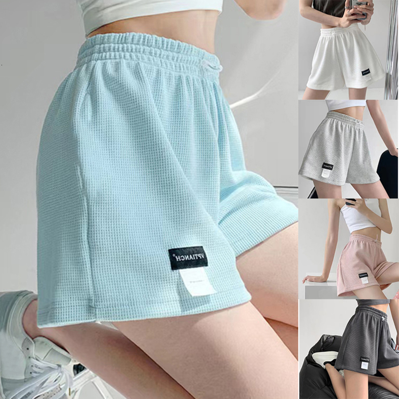 Womens Shorts Summer High Waisted Sports Loose Bottoms Female Casual Elastic Waist Pants Solid Color Homewear 230404