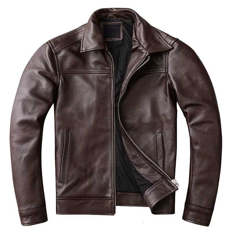 New Casual Real Cowhide Genuine Leather Jacket Men Slim Mens Clothes Spring Autumn Mens Cow Clothing Asian Size 6XL X250925