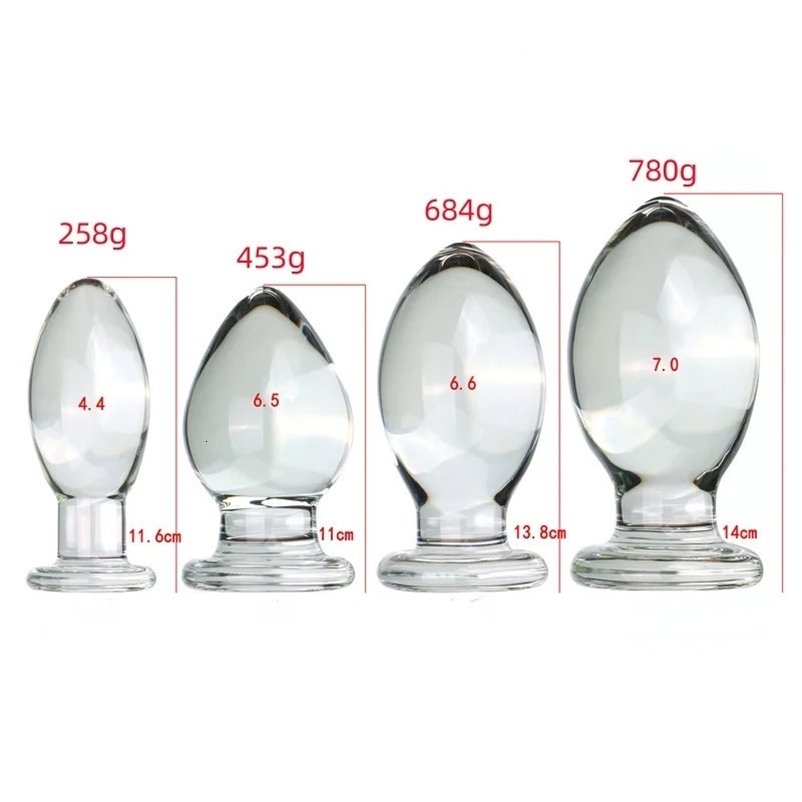 VaHppy Glass Anal Plugs Large 780g Diameter 7cm Duck Egg Style Sex Toys Masturbator Extension Training Lesbian Gay SM BDSM Sex 250618