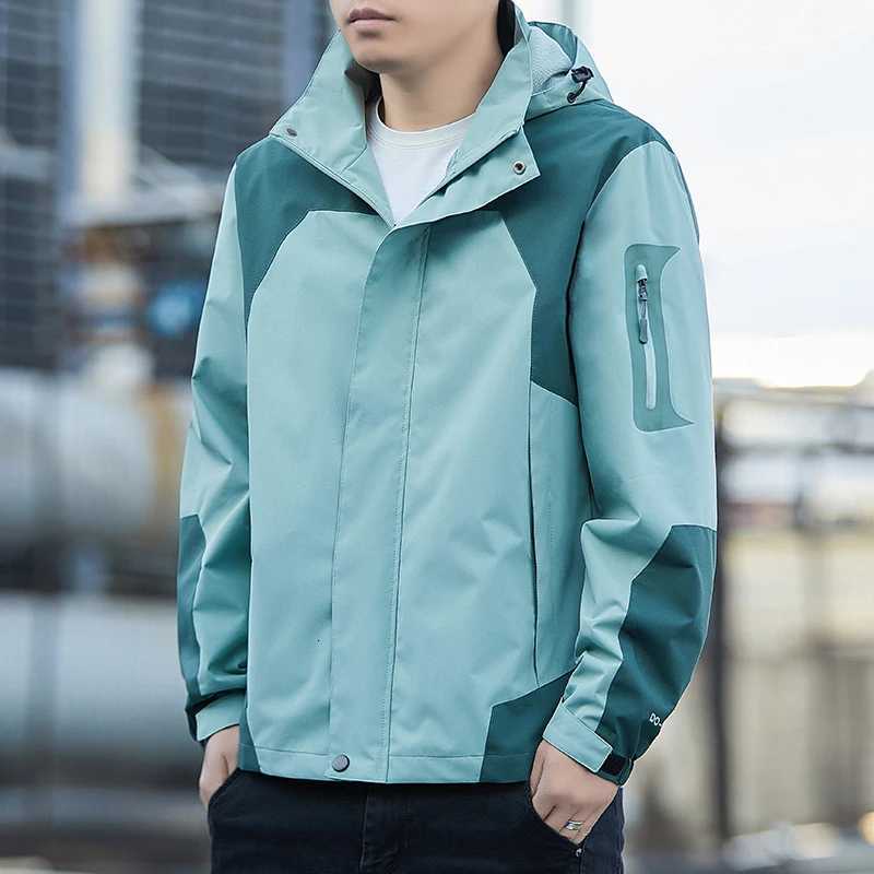 Unisex Autumn Outdoor Sports Waterproof Hooded Jacket Mens 2025 New Rainstorm Mountaineering Suit Windproof Overalls Tops X250925