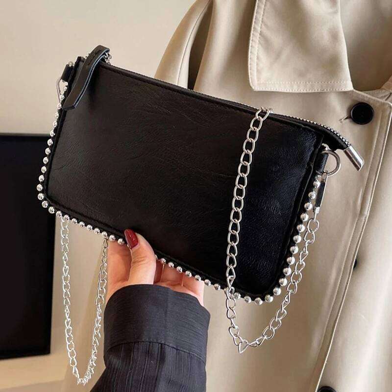 Designer Bags Women's Retro Classic Bead Chain Design Elegant And Exquisite Crossbody Bag Solid Color Commuting Envelope Bag. Hot Selling