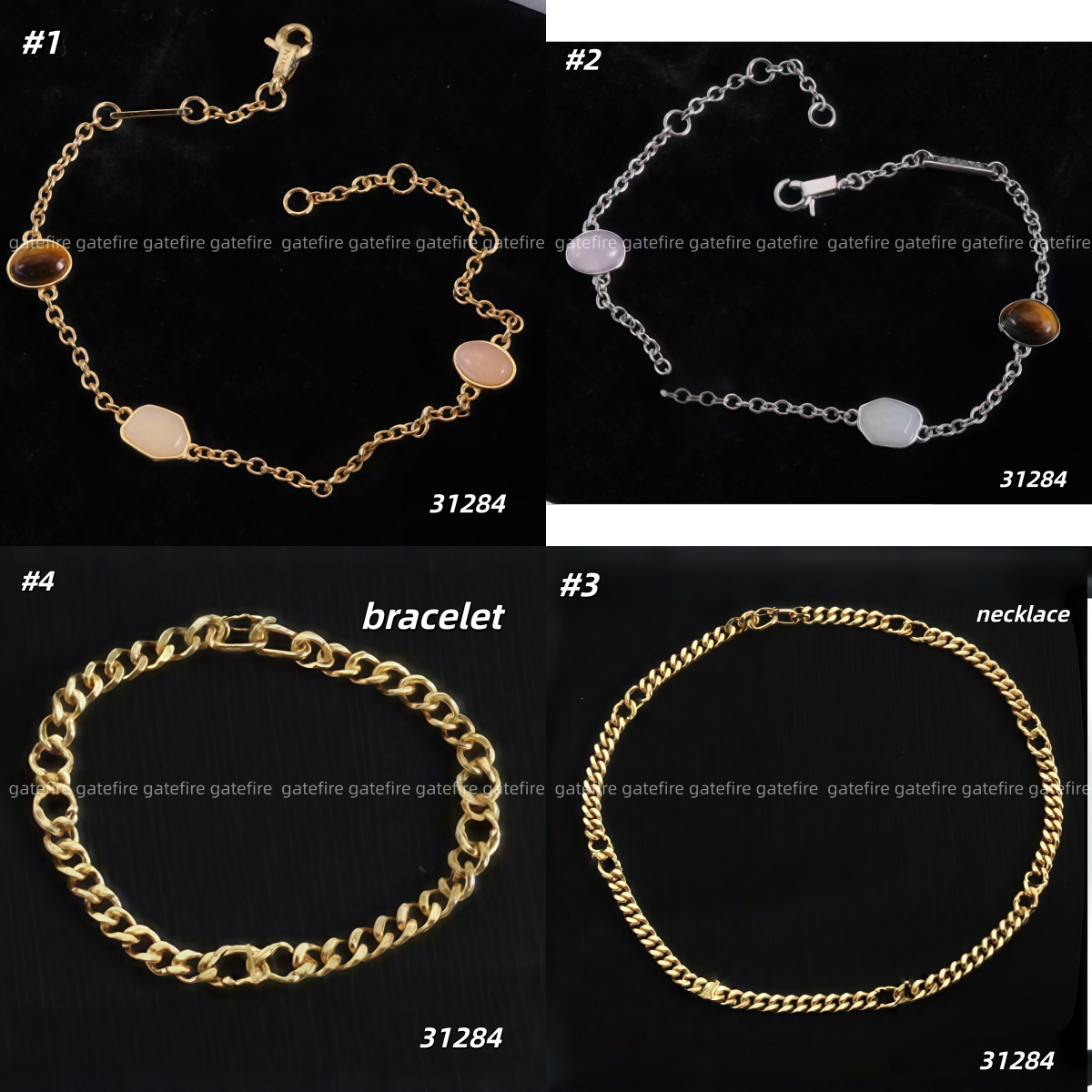 Jewelry Set for Women, Necklace Bracelet Earrings Bangles, 5-Piece Gift Set with Elegant Gift Box, Perfect for Birthday Valentine's Day Christm