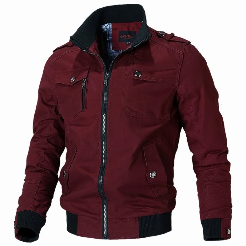 Mens Jacket Casual Fashion Outer Spring Autumn Stand Up Slim Military Bomber Men 250905