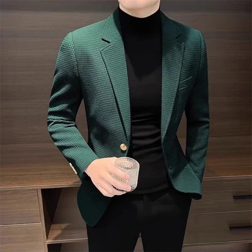 Dress Jackets Slim Fit Coats Jacket for Men Business Man Suits and Blazers Thin Plaid er Summer High Quality In 250605bj