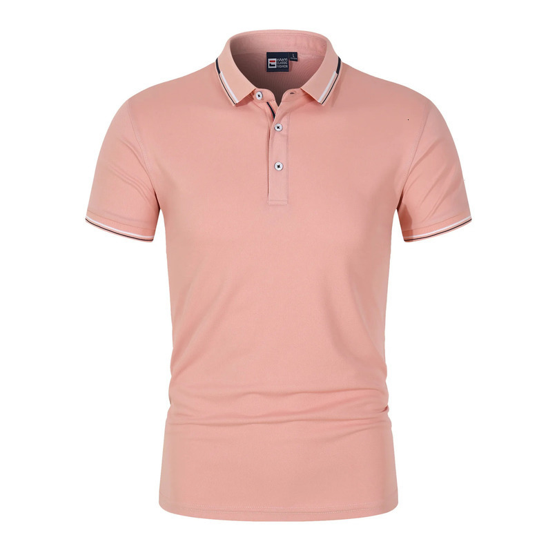 Top 35% cotton mens casual Solid color slim fit Polo shirt summer fashion lapel for men 240412
