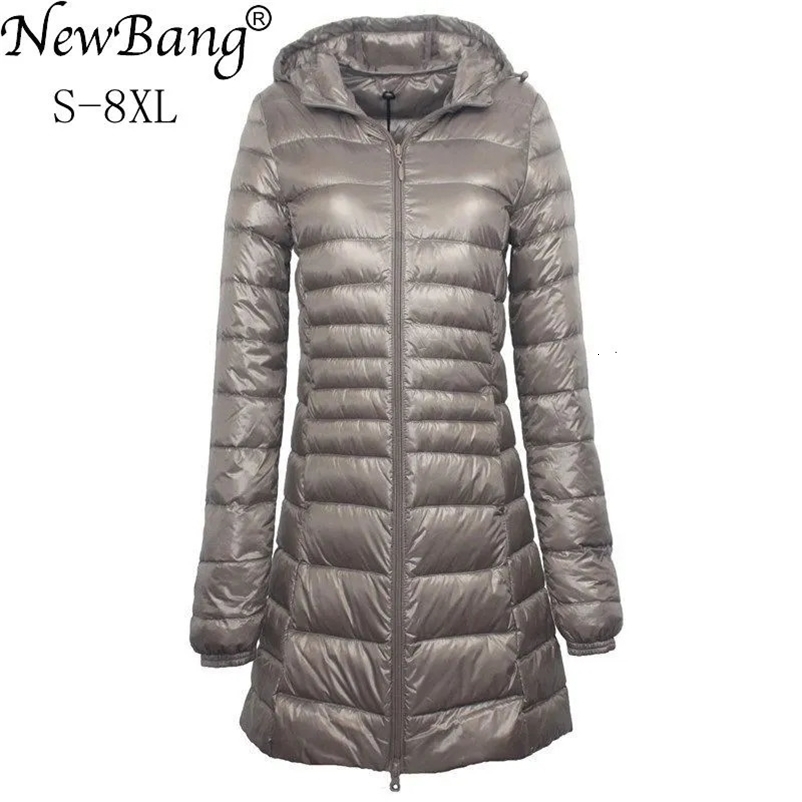Women's Down Parkas Bang 7XL 8XL Plus Long Down Jacket Women Winter Ultra Light Down Jacket Women With Hooded Down Coat Female Big Size Coats 2