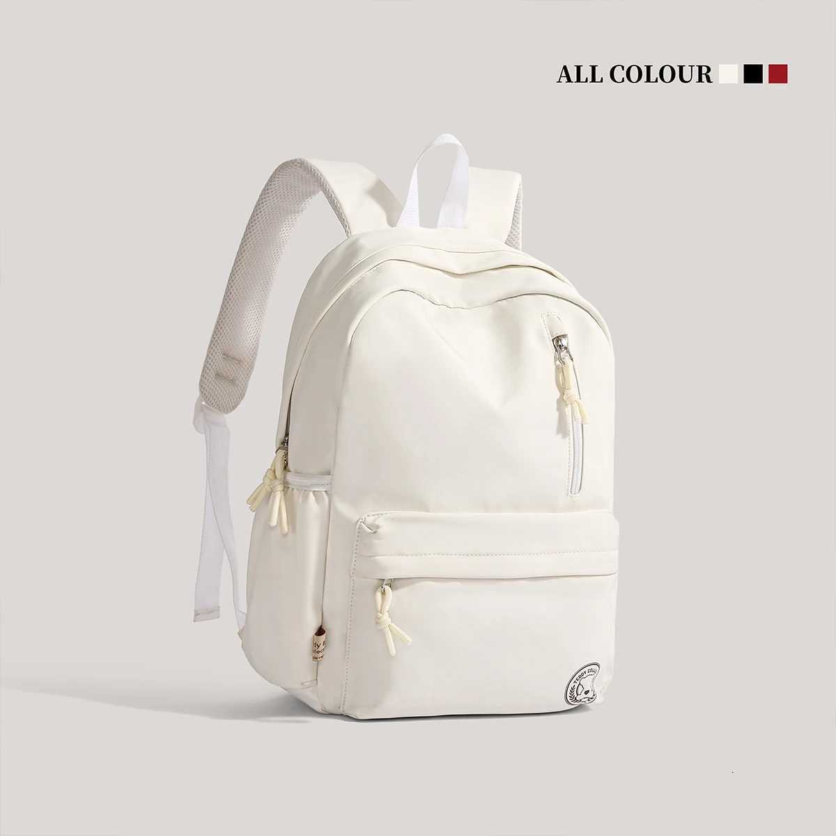 Back To School Season Backpack Solid Color Quilted Bookbag with MultiPocket Organization Adjustable Straps Zipper for Daily Use Z250925