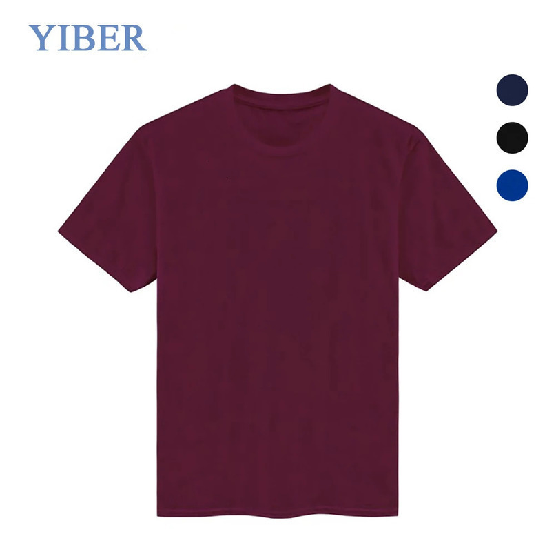 Men Tshirt Solid Color 100% Cotton Crew Neck Man Women Tees Top Casual Short Sleeve Homemade DIY Exclusive Personalise T Shirt 240430
