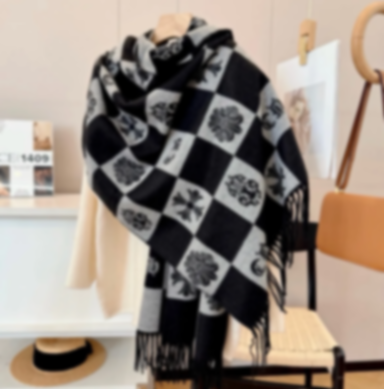 Men's chrome scarves women's cashmere shawls designer jacquard warm scarves casquette luxury winter mountaineering scarves Christmas gifts