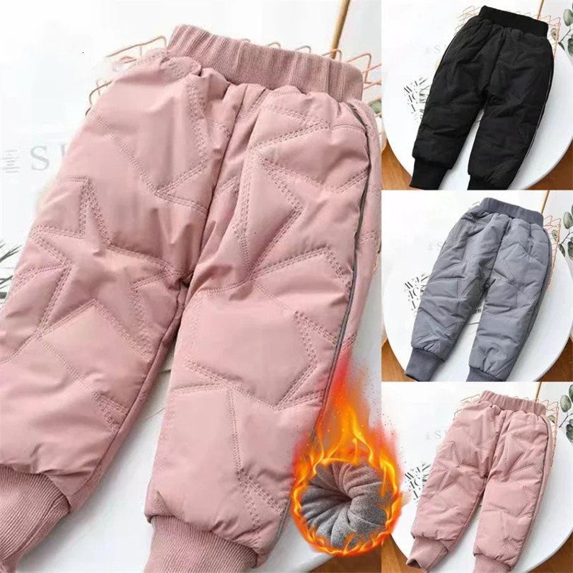 Girls thick ski pants winter boys mats Trouser childrens pants childrens clothing wool warm cotton Trouser childrens clothing 241126