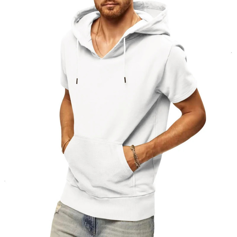 Summer Mens Large Sports and Casual Sleeveless Hooded Vest Loose Short sleeved Sweetheart 240601